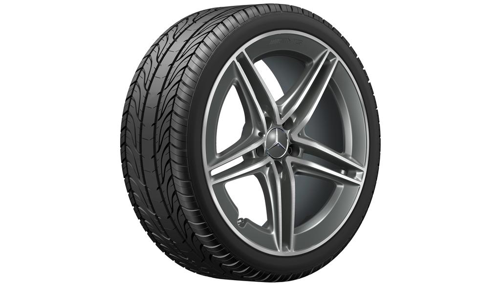 Cerchio AMG a 5 doppie razze, 48,3 cm (19 pollici), lucido, CLA, 255/35 R19/, grigio tantalio, A17740122007Y51 Cerchio AMG a 5 doppie razze, 48,3 cm (19 pollici), lucido, CLA, 255/35 R19/, grigio tantalio, A17740122007Y51
