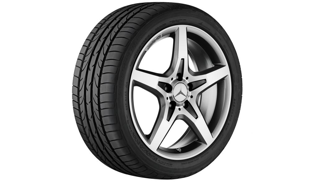 AMG 5-spoke wheel, 45.7 cm (18-inch), high-sheen, SLK-SLC, 225/40 R18/, titanium gray, B66031521