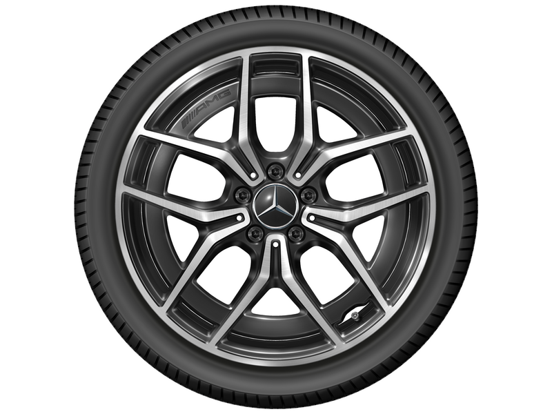 AMG 5-twin-spoke wheel, 48.3 cm (19-inch), high-sheen, C-Class, 255/35 R19/, black, A20640168007X23
