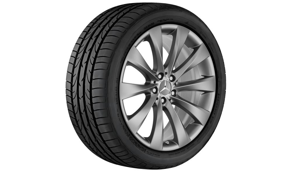 10-spoke wheel, 50.8 cm (20 inch), S-Class, 275/35 R20/, gray Himalaya matt, A21740101007X68 10-spoke wheel, 50.8 cm (20 inch), S-Class, 275/35 R20/, gray Himalaya matt, A21740101007X68