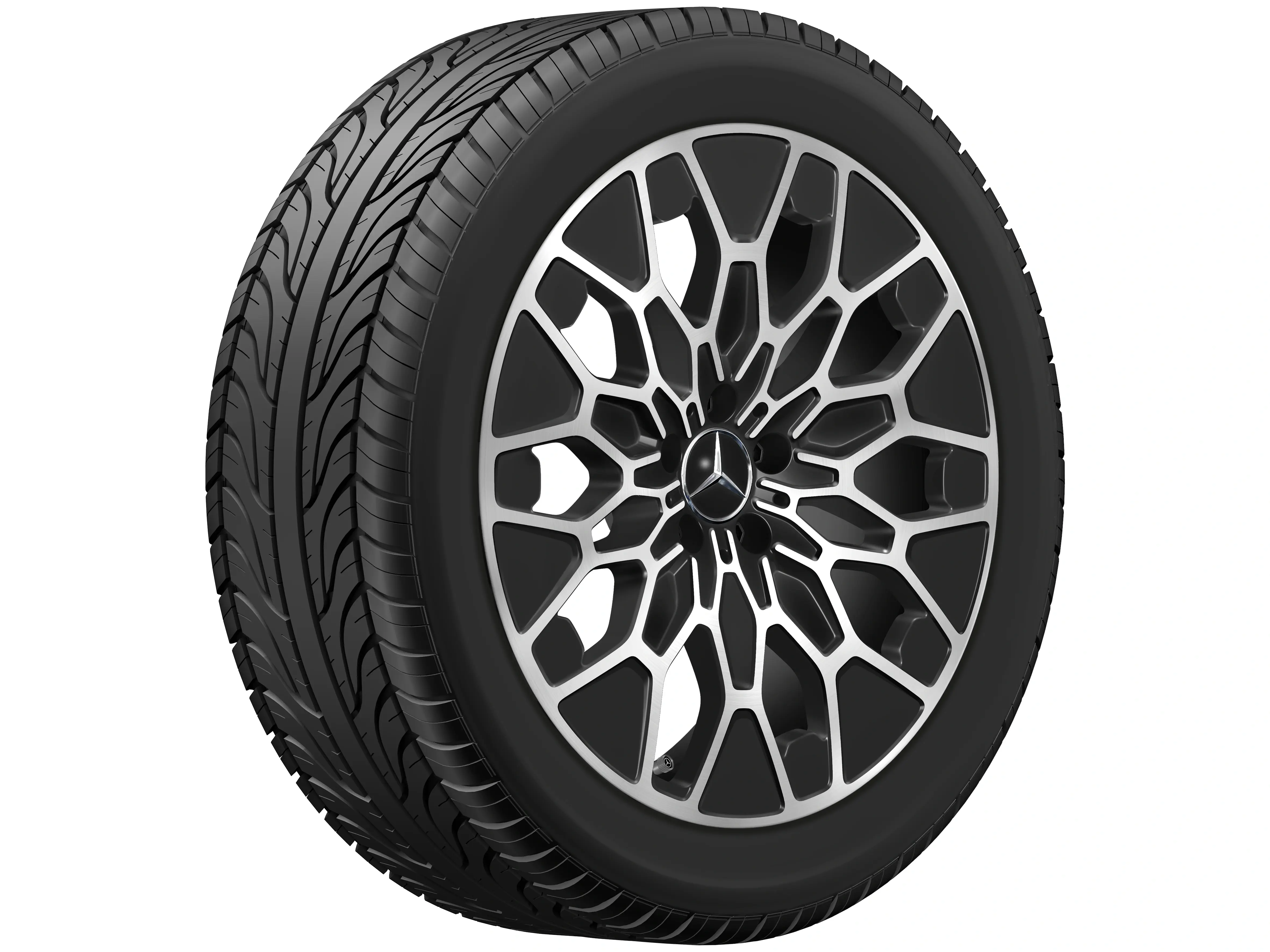 10-Y-Speichen-Rad, Aero, 50,8 cm (20 Zoll), 8 J x 20 ET 32,7, schwarz, glanzgedreht, A54040109007X23 10-Y-Speichen-Rad, Aero, 50,8 cm (20 Zoll), 8 J x 20 ET 32,7, schwarz, glanzgedreht, A54040109007X23