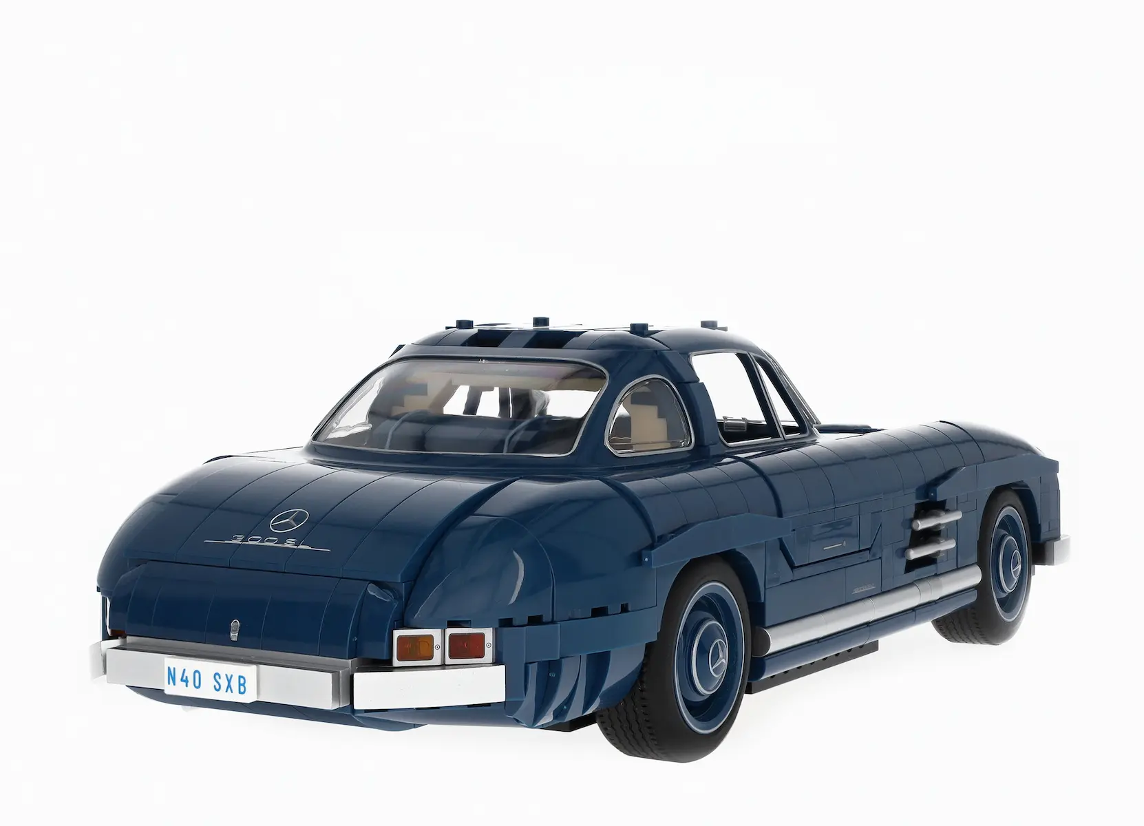 Modellauto: 300 SL W 198 (1954-1957), Klemmbaustein Modell, blau, Mattel, 1:12, B66041219 Modellauto: 300 SL W 198 (1954-1957), Klemmbaustein Modell, blau, Mattel, 1:12, B66041219
