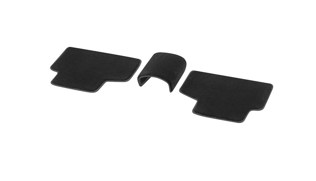 EXCLUSIVE velour mats, rear with cardan tunnel mat, 3-piece, GLB, black, A24768090049K26
