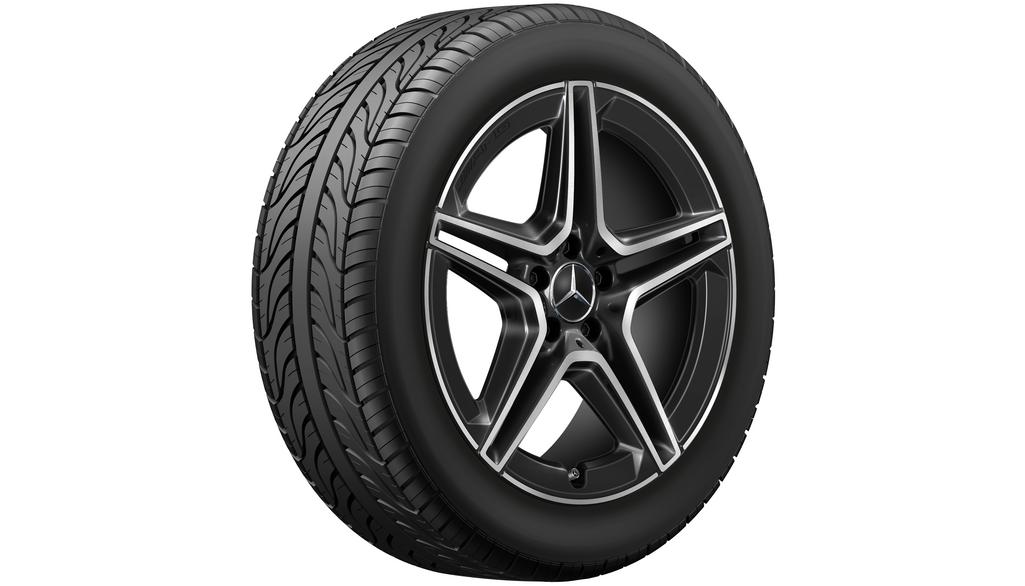 AMG 5-Doppelspeichen-Rad, 48,3 cm (19 Zoll), glanzgedreht, GLB/ GLA, 235/50 R19/, schwarz, A24740115007X23 AMG 5-Doppelspeichen-Rad, 48,3 cm (19 Zoll), glanzgedreht, GLB/ GLA, 235/50 R19/, schwarz, A24740115007X23