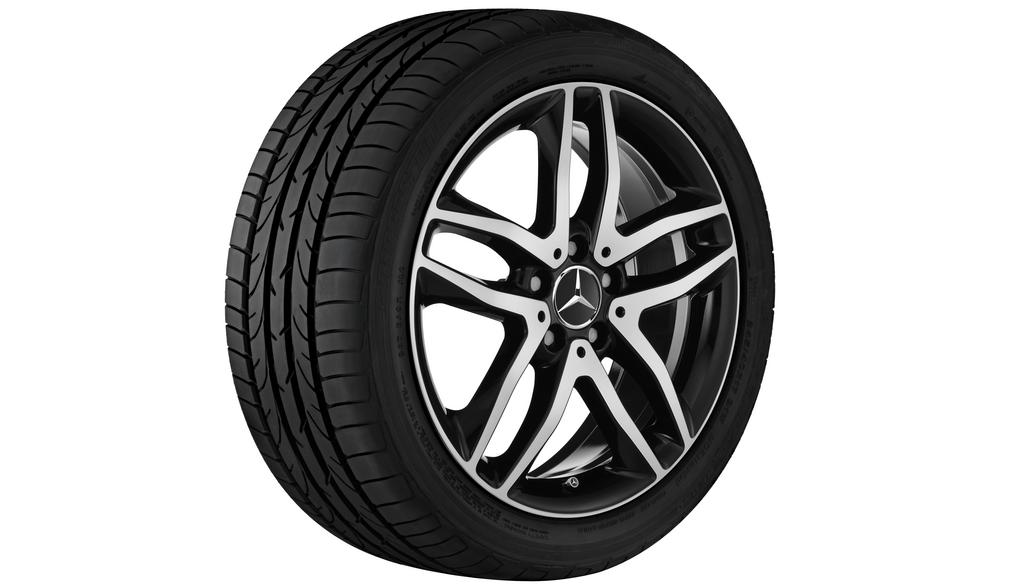 5-Doppelspeichen-Rad, 45,7 cm (18 Zoll), glanzgedreht, GLA, 235/50 R18/, schwarz, A15640101007X23 5-Doppelspeichen-Rad, 45,7 cm (18 Zoll), glanzgedreht, GLA, 235/50 R18/, schwarz, A15640101007X23