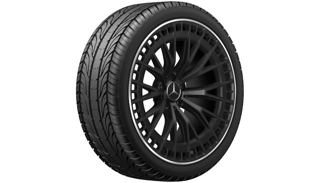 AMG Vielspeichen-Rad, 53,3 cm (21 Zoll), Felgenhorn glanzgedreht, GLC, 265/40 R21/, schwarz matt, A25440114007X71