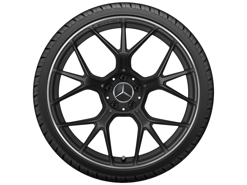 AMG forged wheel in cross-spoke design, 53.3 cm (21-inch), rim flange high-sheen, 305/30 R21/, matt black, A19240113007X71