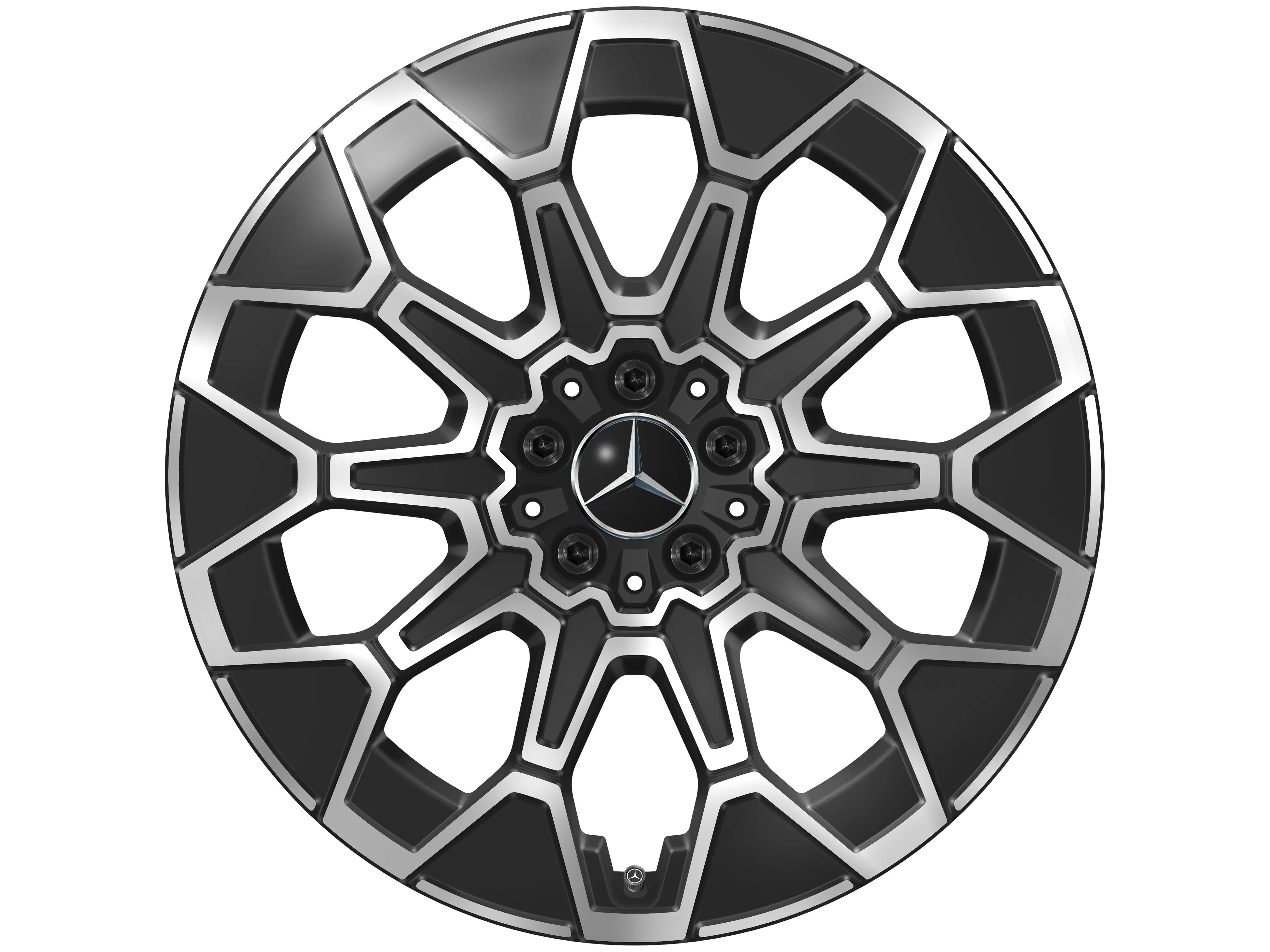 Vielspeichen-Rad, Aero, 50,8 cm (20 Zoll), 9 J x 20 ET 60,8, schwarz, glanzgedreht, A24440105007X23