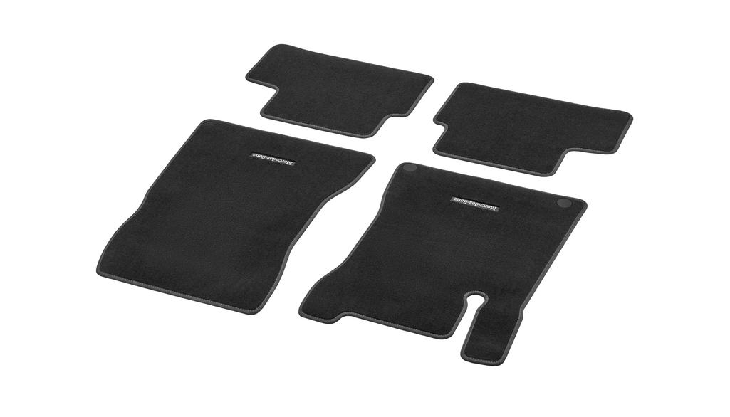 CLASSIC velour mats, set, 4-piece, medium gray topstitching, GLB, black, A24768050067C70