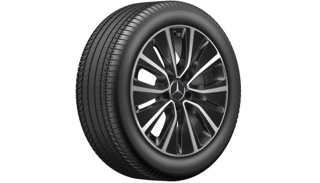 Cerchio a 5 fori, 43,2 cm (17 pollici), lucido, Classe C, 225/50 R17/, nero, A20540191007X23 Cerchio a 5 fori, 43,2 cm (17 pollici), lucido, Classe C, 225/50 R17/, nero, A20540191007X23