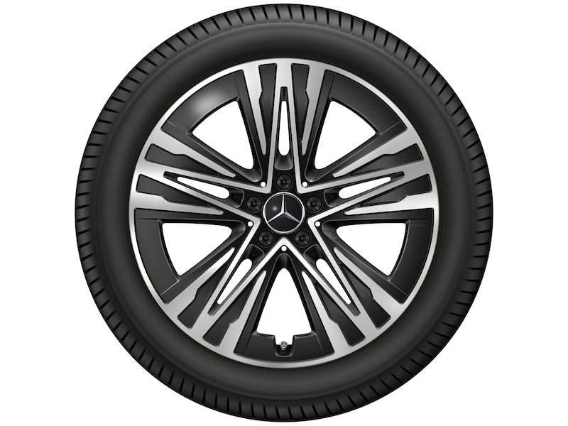Mercedes-Benz Original Winter-Komplettrad 5-Loch Aero schwarz glanzgedreht , Goodyear, UltraGrip Performance 3 MO, 235/50 R20 104 H XL, Winter, Q440301410460