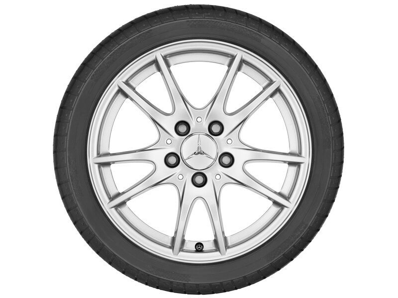 5-Doppelspeichen-Rad, 40,6 cm (16 Zoll), CLA/ B-Klasse/ A-Klasse, 205/55 R16/, championsilber, A24640113029782