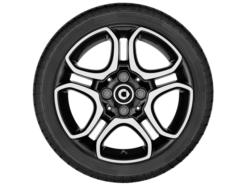 10-spoke alloy wheel, 38.1 cm (15-inch), high-sheen, smart, 165/65 R15/, black, A4534018500