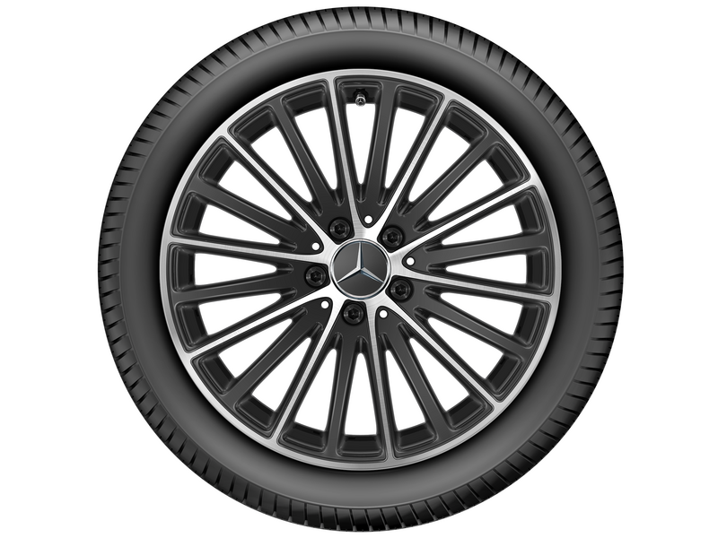 10-Speichen-Rad, mit Zusatzspeichen, 45,7 cm (18 Zoll), glanzgedreht, C-Klasse, 245/40 R18/, schwarz, A20540115017X23