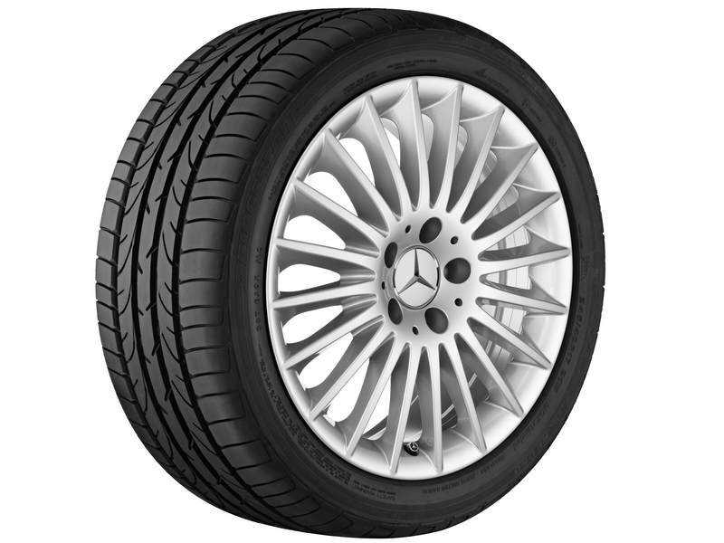 Multi-spoke wheel, 43.2 cm (17 inch), B-Class/ E-Class, 245/45 R17/, vanadium silver, A21240154027X45 Multi-spoke wheel, 43.2 cm (17 inch), B-Class/ E-Class, 245/45 R17/, vanadium silver, A21240154027X45