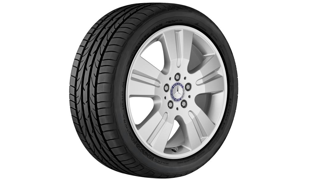 Cerchio a 5 doppie razze, 45,7 cm (18 pollici), Classe M-GLE, 255/55 R18/, argento titanio, B66474185 Cerchio a 5 doppie razze, 45,7 cm (18 pollici), Classe M-GLE, 255/55 R18/, argento titanio, B66474185