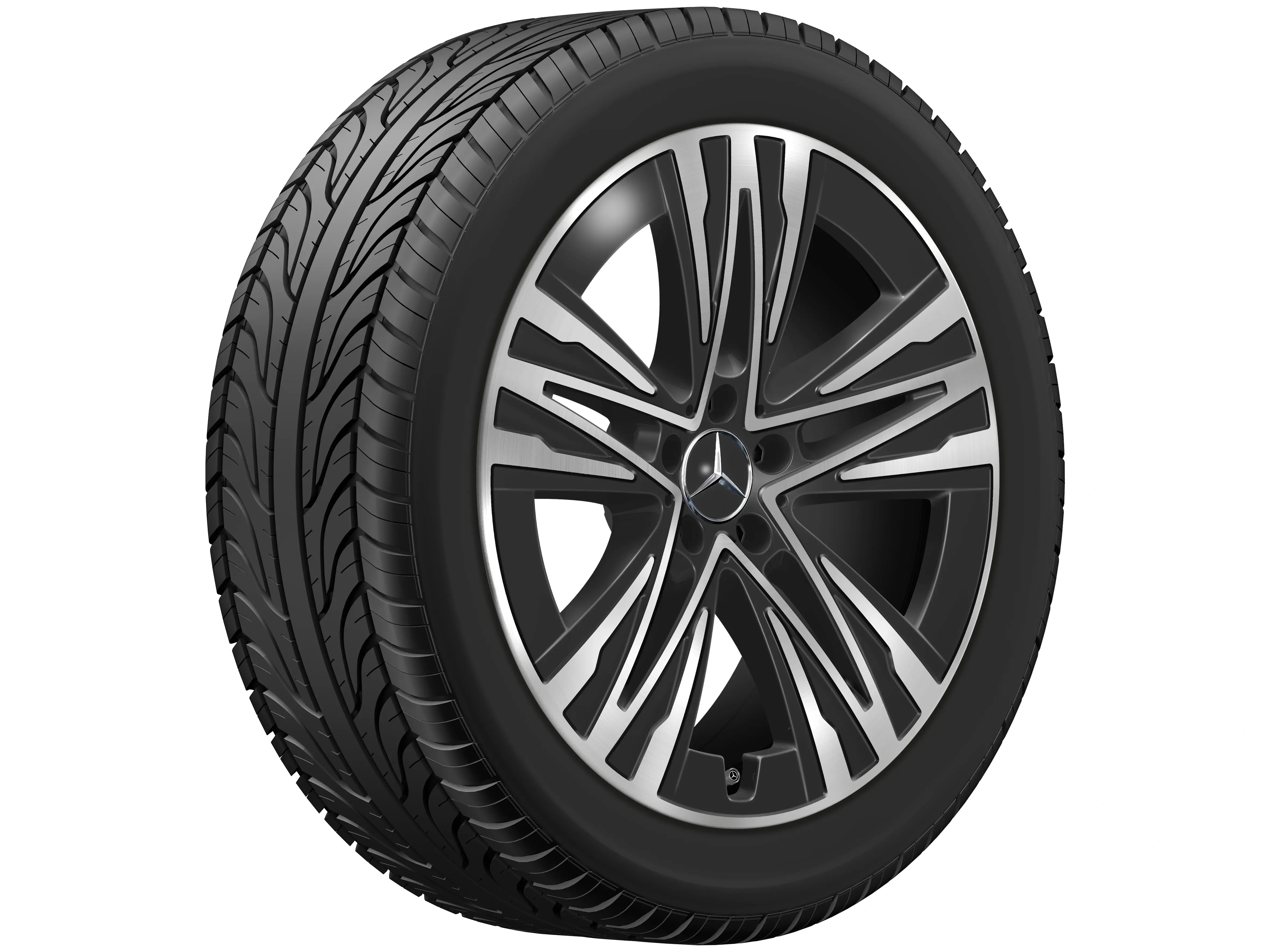 5-Loch-Rad, Aero, 50,8 cm (20 Zoll), 8 J x 20 ET 32,7, schwarz, glanzgedreht, A54040127007X23