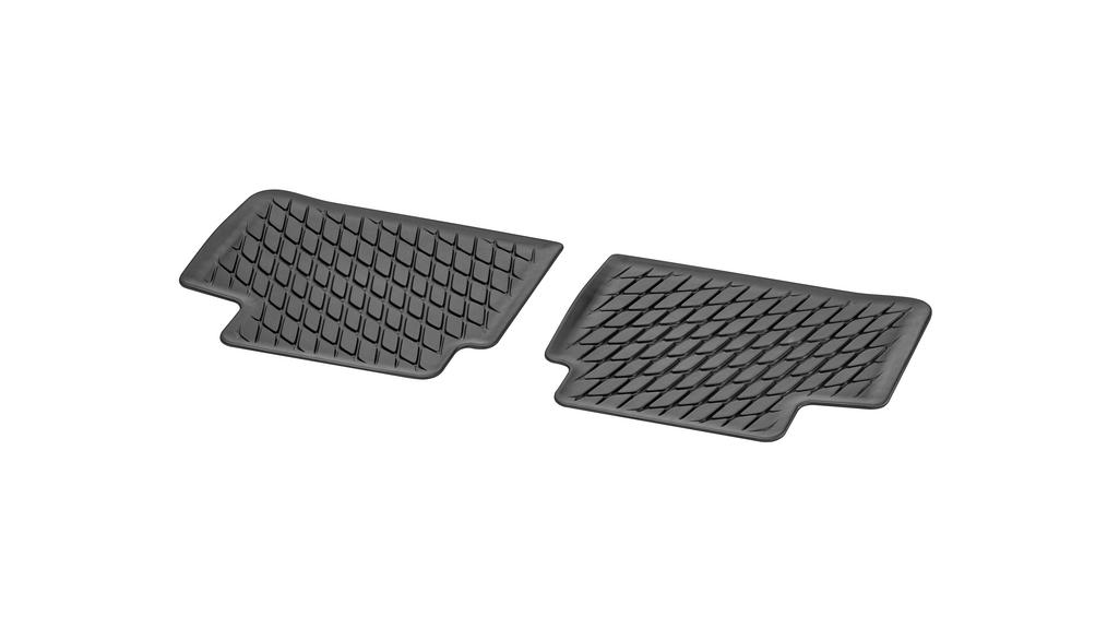 Dynamic Squares all-weather mats, rear, 2-piece, A-Class, black, A17768028049G33