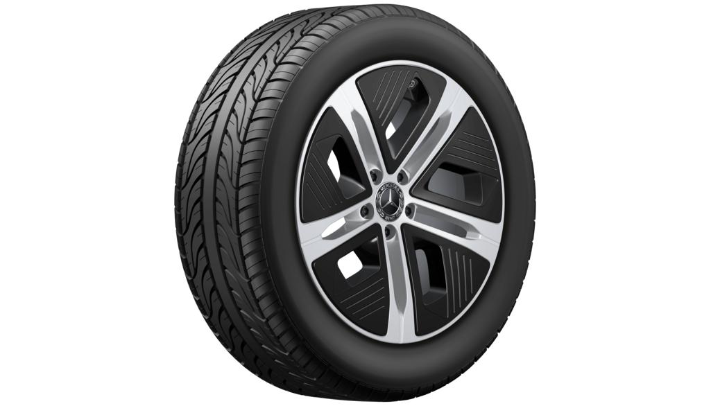 Cerchio a 5 doppie razze, 50,8 cm (20 pollici), EQS, 265/50 R20/, argento vanadio, A29640104007X45 Cerchio a 5 doppie razze, 50,8 cm (20 pollici), EQS, 265/50 R20/, argento vanadio, A29640104007X45