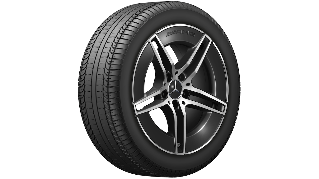 AMG 5-dubbelspaaks velg, glanzend zwart, Goodyear, Eagle F1 Asymmetric 3 MO, 245/45 R18 100Y XL, zomer, Q440241410350