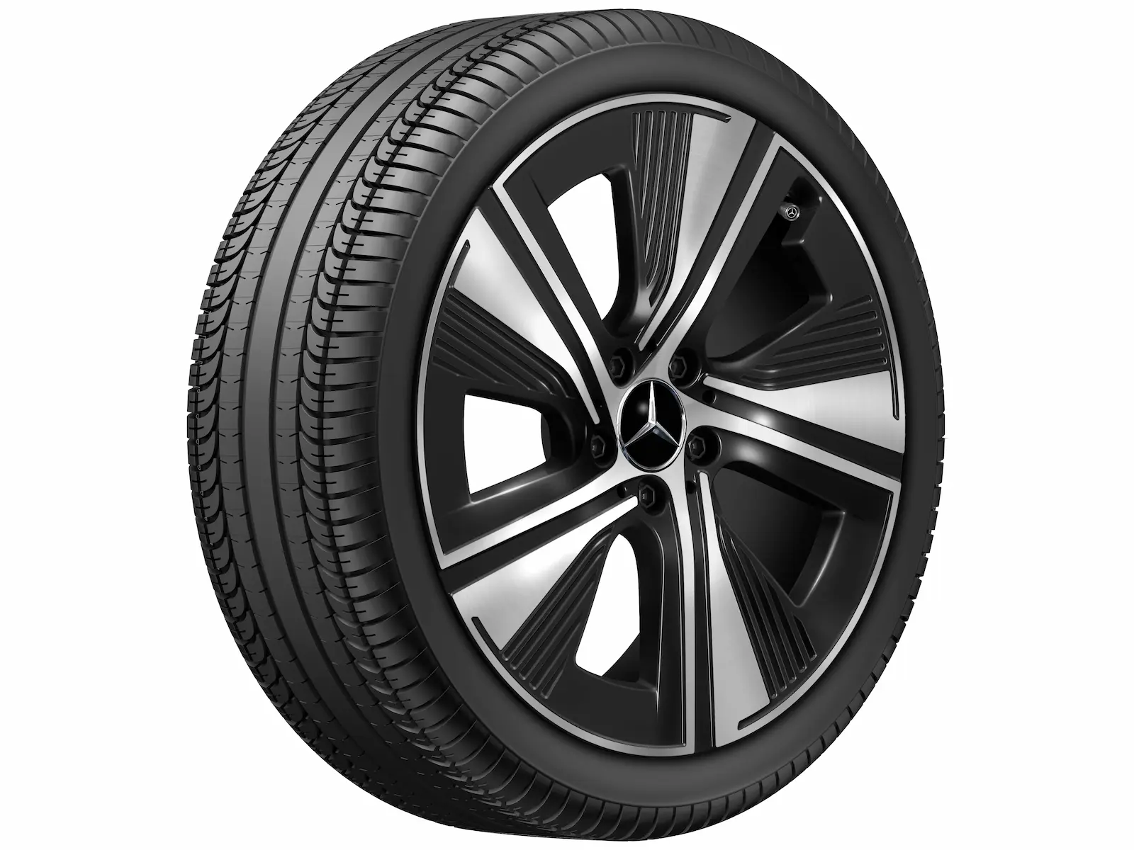 5-gaats velg, Aero, 48,3 cm (19 inch), 7,5 J x 19 ET 48,4, zwart, gepolijst, aluminium, A17440132007X23 5-gaats velg, Aero, 48,3 cm (19 inch), 7,5 J x 19 ET 48,4, zwart, gepolijst, aluminium, A17440132007X23
