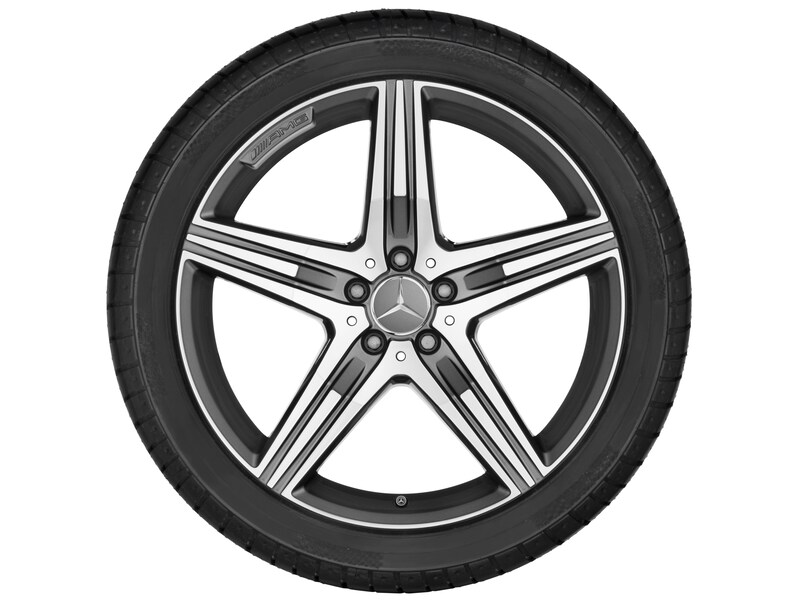 AMG 5-spoke wheel, 50.8 cm (20-inch), high-sheen, S-Class, 275/35 R20/, titanium gray, A22240113007X21