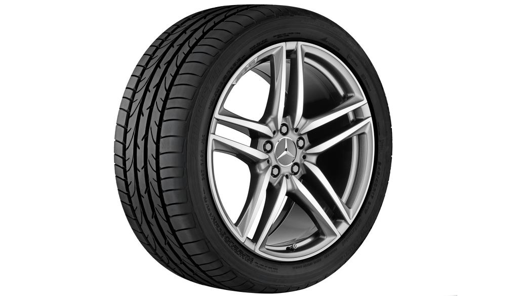 AMG 5-twin-spoke wheel, 50.8 cm (20-inch), high-sheen, E-Class, 265/35 R20/, titanium gray, A21340128007X21