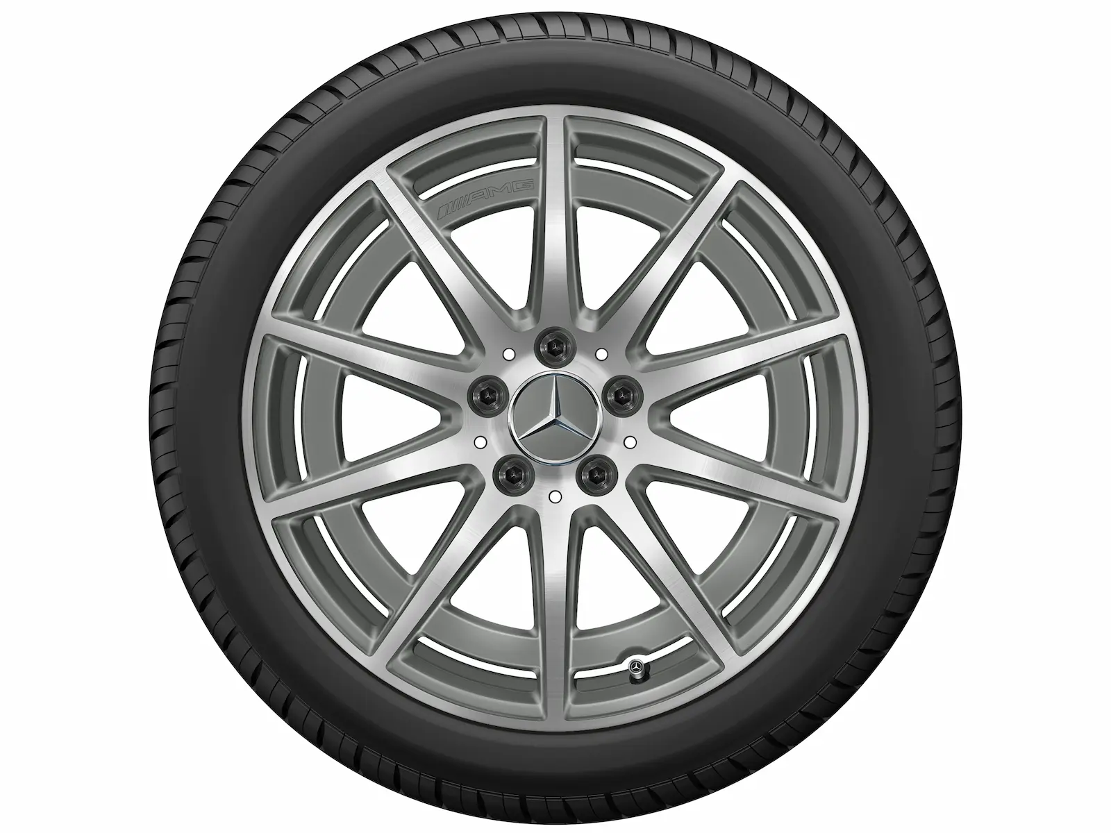 Cerchio AMG a 10 razze, 45,7 cm (18 pollici), lucido, Classe CLA/ A, 245/40 R18/, grigio tantal, A17740121007Y51 Cerchio AMG a 10 razze, 45,7 cm (18 pollici), lucido, Classe CLA/ A, 245/40 R18/, grigio tantal, A17740121007Y51