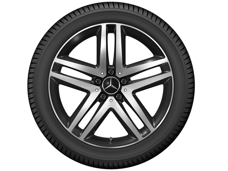 Cerchio a 5 doppie razze, nero lucido, Continental, PremiumContact 6 MO-V, 245/45 R19 102Y XL, estivo, Q44029111050A