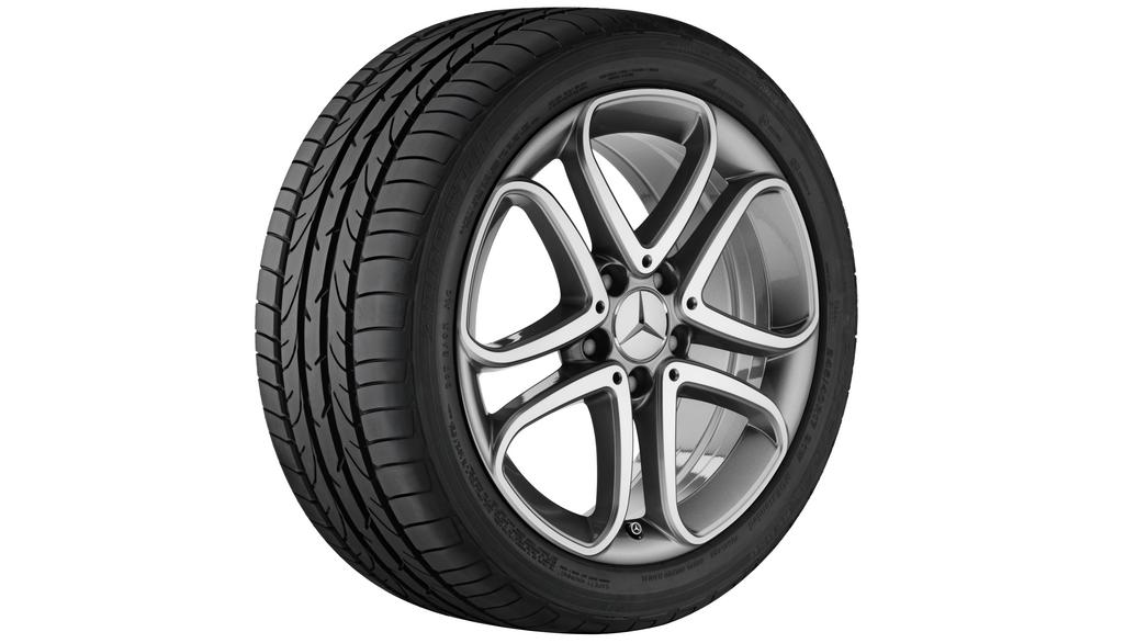 5-twin-spoke wheel, 45.7 cm (18-inch), high-sheen, E-Class, 255/35 R18/, gray Himalaya, A20740126027X21