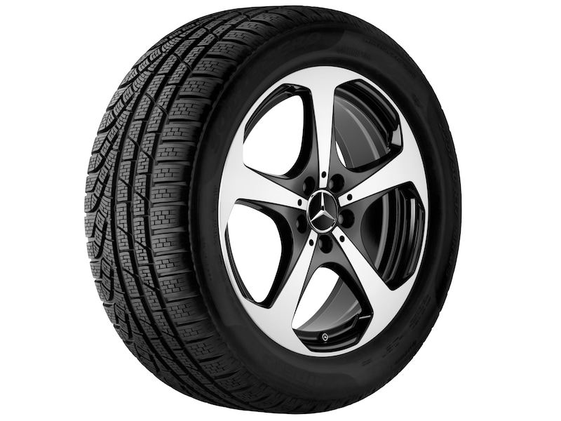 5-Speichen-Rad Schwarz Glanzgedreht, Continental, WinterContact TS 850 P MOE, 225/45 R18 95H XL, Winter, Q4405411101500J2022