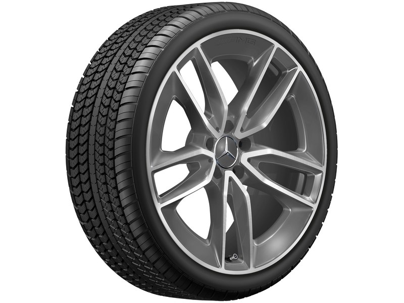 AMG 5-twin-spoke wheel, 50.8 cm (20-inch), high-sheen, E-Class, 245/35 R20/, tantalum gray, A21340149007Y51