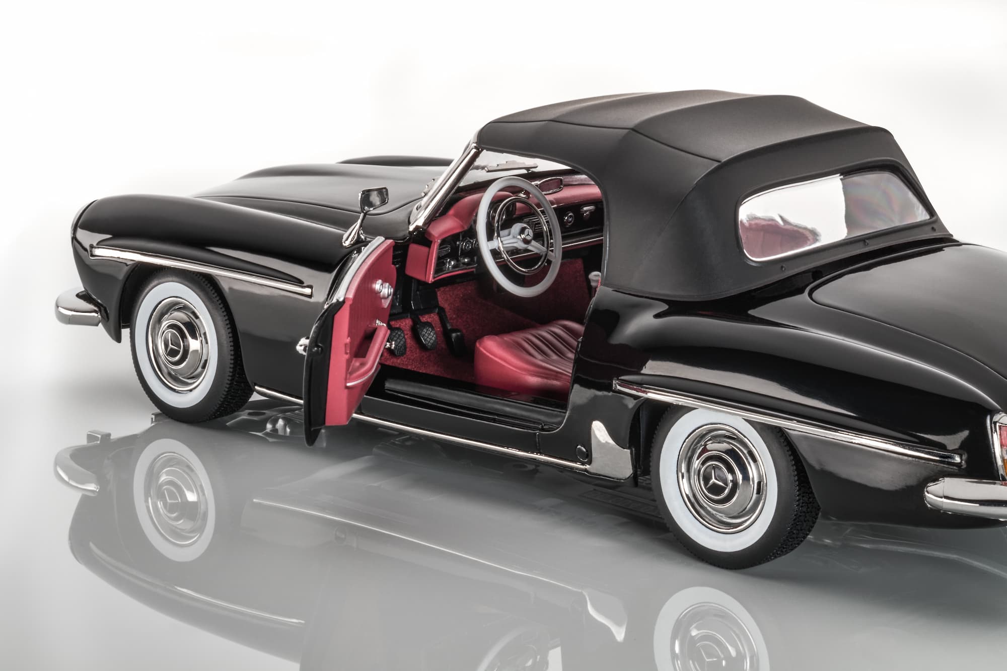 Modellauto: 190 SL Roadster W 121 (1954-1963), schwarz, Norev, 1:18, B66040717