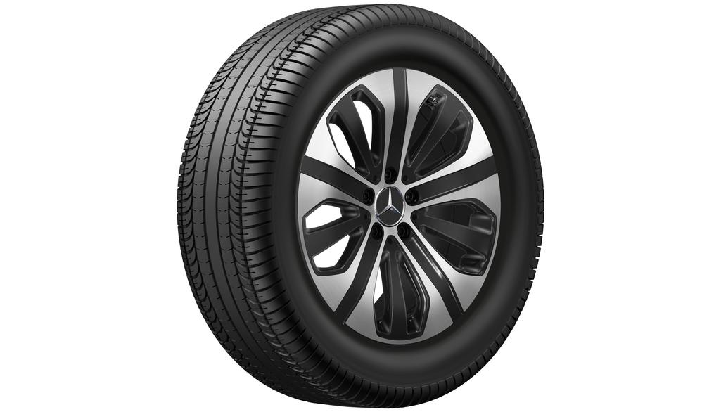 5-Speichen-Rad, Aero, 45,7 cm (18 Zoll), glanzgedreht, mit Zusatzspeichen, GLC, 235/60 R18/, schwarz, A25340146007X23 5-Speichen-Rad, Aero, 45,7 cm (18 Zoll), glanzgedreht, mit Zusatzspeichen, GLC, 235/60 R18/, schwarz, A25340146007X23