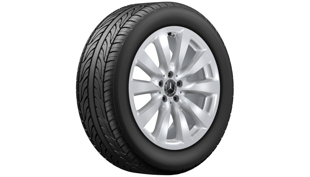 10-Speichen-Rad, 48,3 cm (19 Zoll), GLC/ E-Klasse, 235/55 R19/, vanadiumsilber, A25340109007X45