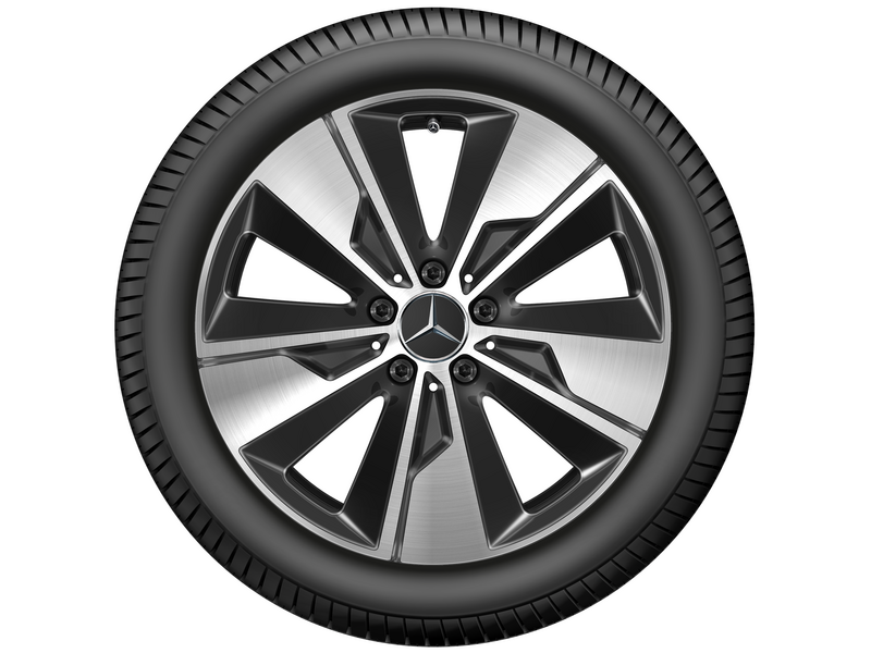 Cerchio a 5 razze, 45,7 cm (18 pollici), lucido, Aero, Classe V/EQV/Vito/eVito, 245/45 R18/, nero, A44740155007X23