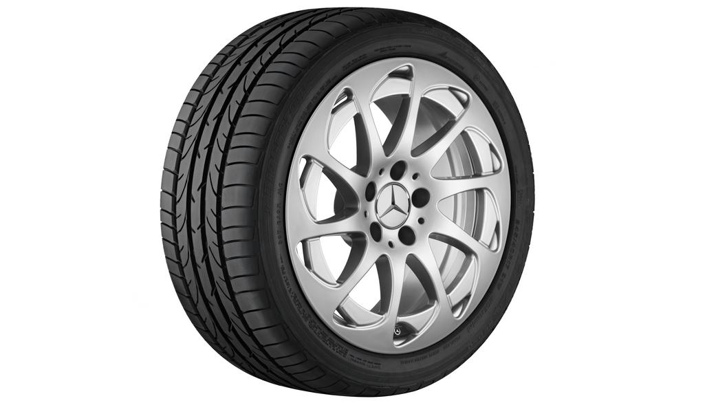 10-Speichen-Rad, 43,2 cm (17 Zoll), SL/ CLS, 255/45 R17/, titansilber, A23140124029765 10-Speichen-Rad, 43,2 cm (17 Zoll), SL/ CLS, 255/45 R17/, titansilber, A23140124029765