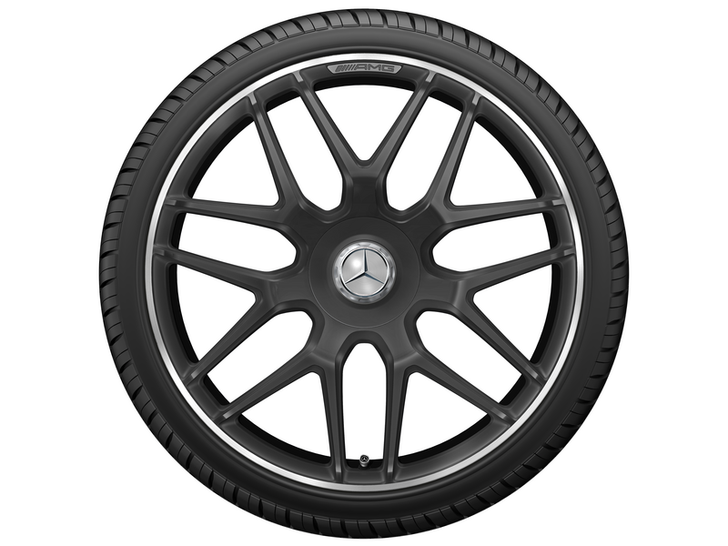 AMG Schmiederad im Kreuzspeichen-Design, 53,3 cm (21 Zoll), Felgenhorn glanzgedreht, AMG GT, 315/30 R21/, schwarz matt, A29040109007X71