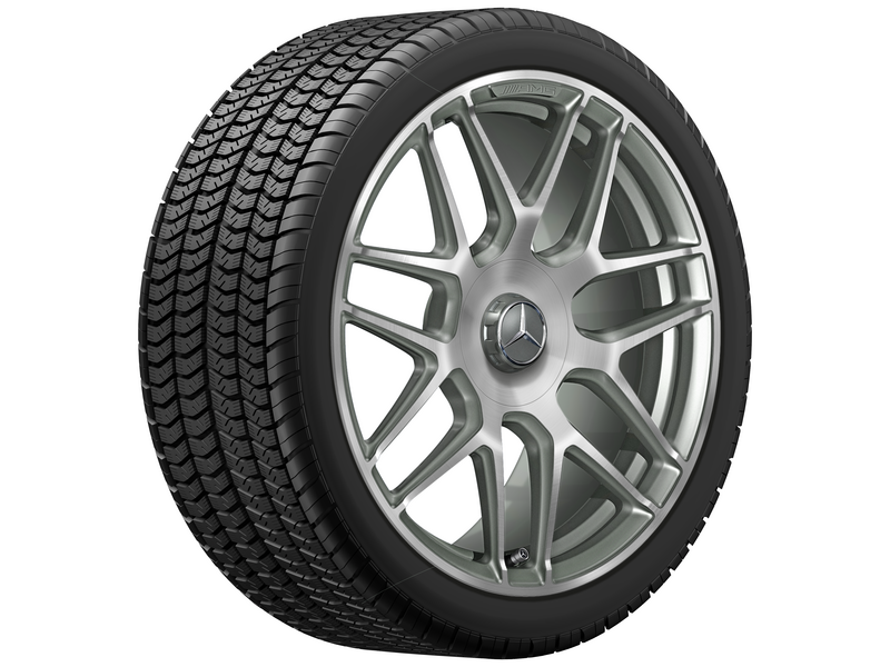 AMG Schmiederad im Kreuzspeichen-Design, 48,3 cm (19 Zoll), glanzgedreht, CLA/ A-Klasse, 245/35 R19/, titangrau, A17740125007X21