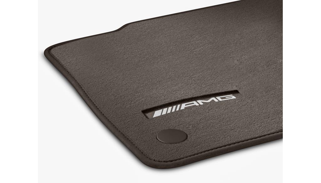 AMG Veloursmatten, Satz, 3-teilig, mit AMG Weblogo, EQE, balaobraun, A29468011038W66