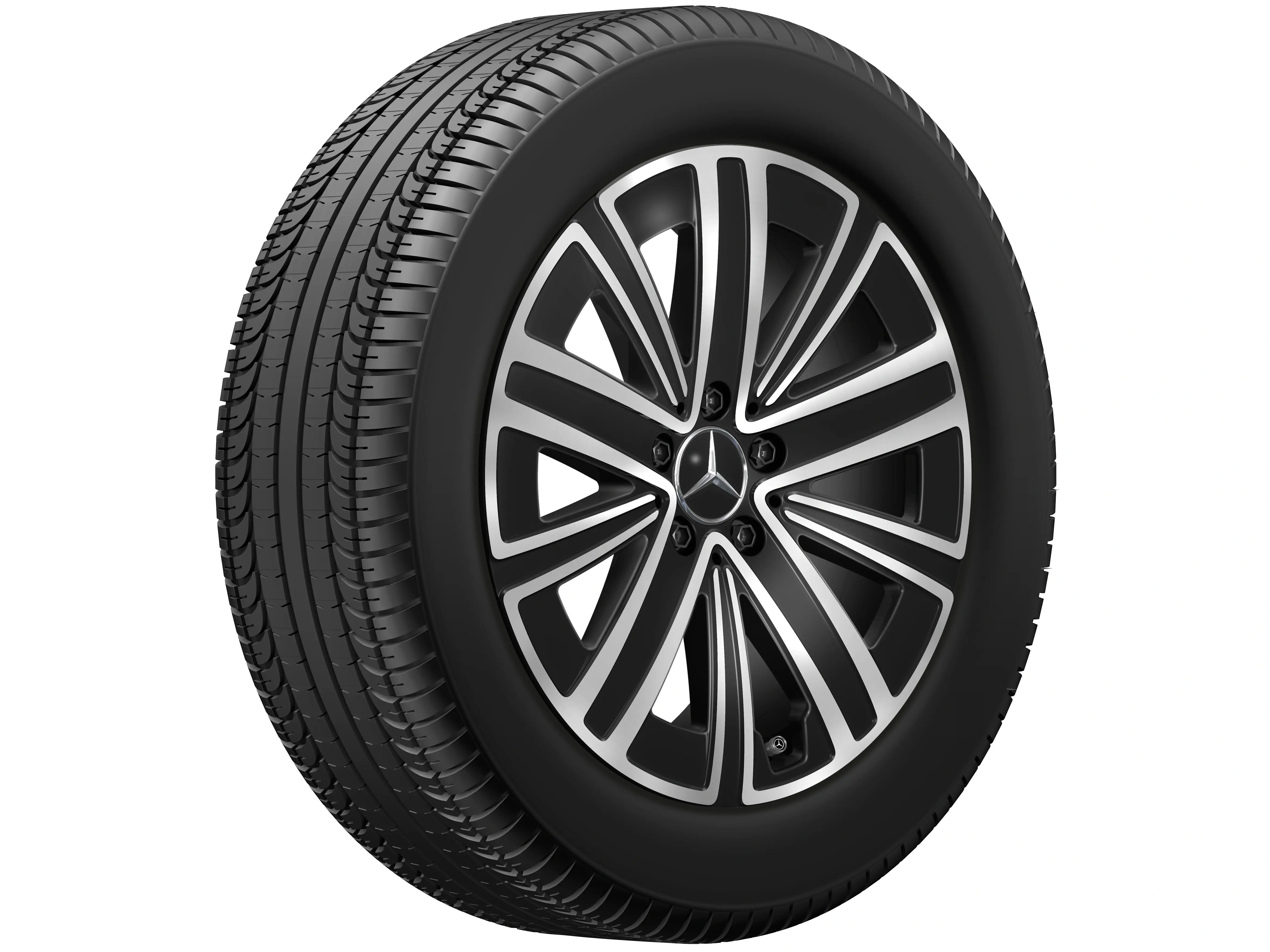 10-Doppelspeichen-Rad, Aero, 45,7 cm (18 Zoll), 7 J x 18 ET 46,6, schwarz, glanzgedreht, A24440110007X23