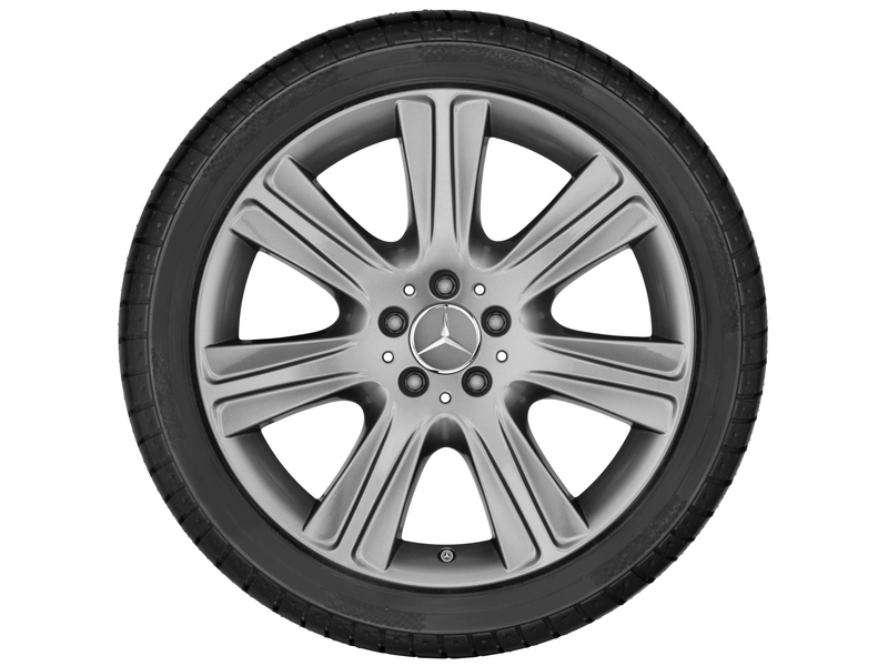 7-Speichen-Rad, 48,3 cm (19 Zoll), S-Klasse, 275/40 R19/, grau Himalaya, A22240122027756