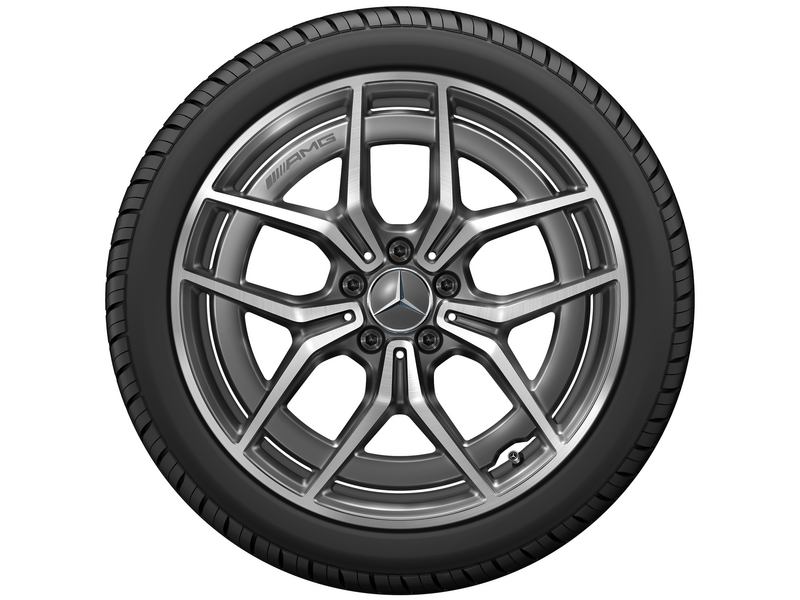 AMG 5-twin-spoke wheel, 48.3 cm (19-inch), high-sheen, E-Class, 245/35 R19/, tantalum gray, A21340166007Y51