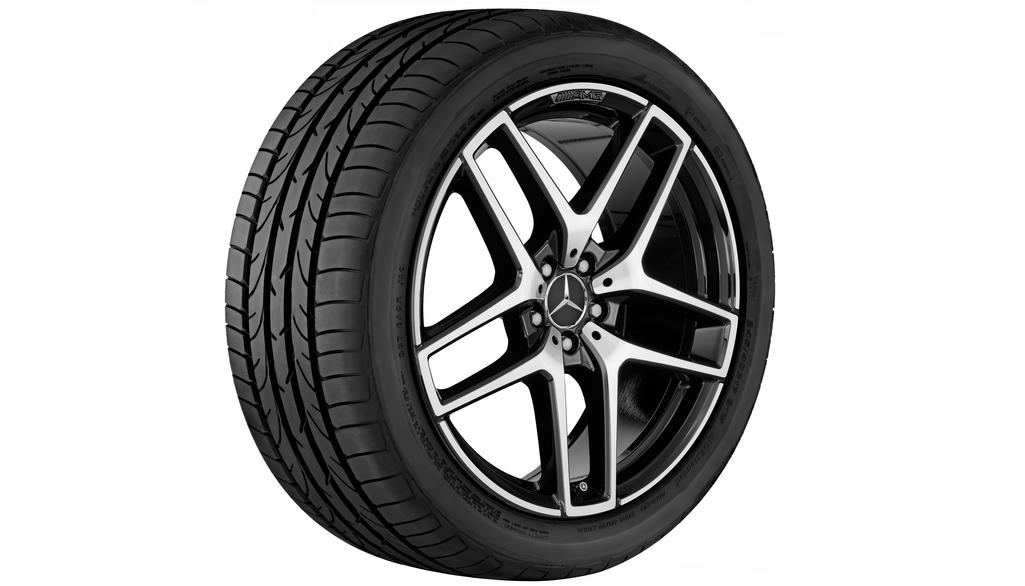AMG 5-Doppelspeichen-Rad, 48,3 cm (19 Zoll), glanzgedreht, GLC/ E-Klasse, 235/55 R19/, schwarz, A25340118007X23