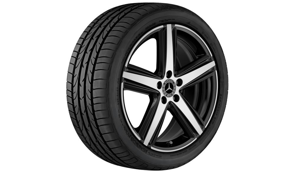 Cerchio a 5 razze, 48,3 cm (19 pollici), lucido, Classe CLA/ Classe B/ Classe A, 225/40 R19/, nero, A17740114007X23 Cerchio a 5 razze, 48,3 cm (19 pollici), lucido, Classe CLA/ Classe B/ Classe A, 225/40 R19/, nero, A17740114007X23