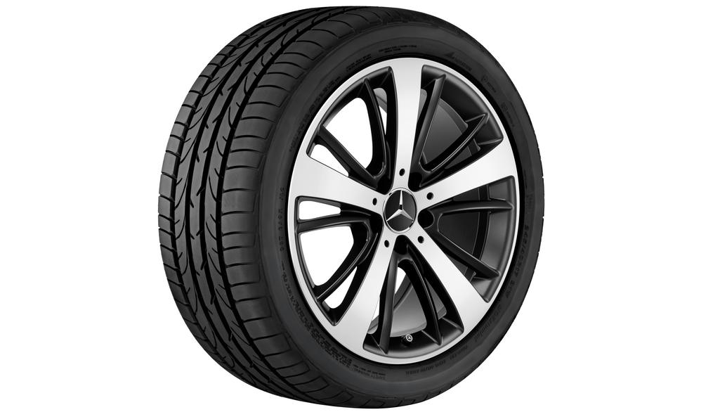 5-spaaks velg, met extra spaken, 45,7 cm (18 inch), hoogglans, SLK-SLC, 245/35 R18/, zwart mat, A17240117007X36