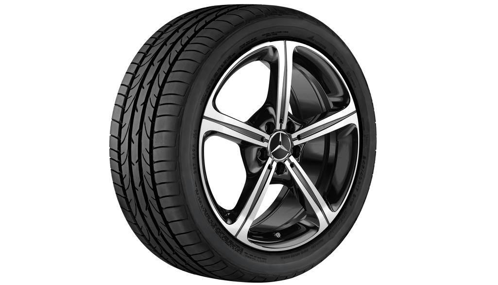 5-Speichen-Rad, 48,3 cm (19 Zoll), glanzgedreht, CLS, 245/40 R19/, schwarz, A25740110007X23