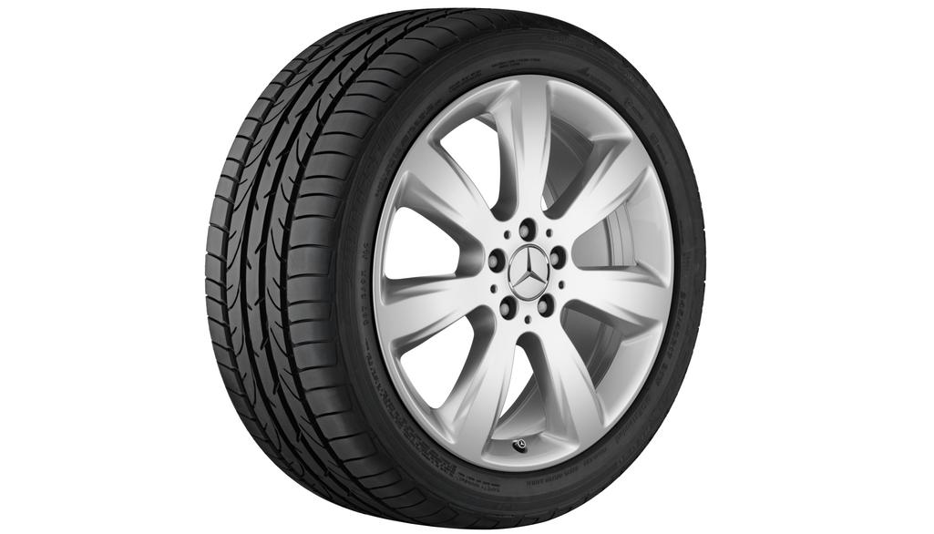 7-spoke wheel, 48.3 cm (19-inch), M-GLE-Class, 255/50 R19/, titanium silver, A16640108029765