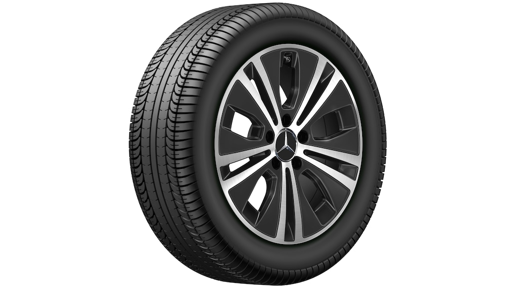 5-Doppelspeichen-Rad Schwarz Glanzgedreht, Dunlop, SP Winter Sport 4D MO, 225/55 R17 97H, Winter, Q440141210190G1