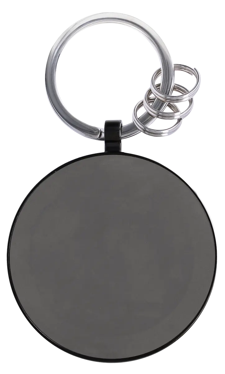 Key fob, G-Class, spare wheel housing, black / silver, stainless steel, PVD coated, B67960044